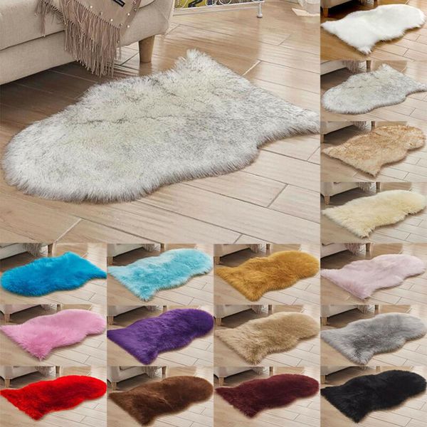 

carpets soft sheepskin fluffy skin faux fur fake washable bedroom mat small rugs