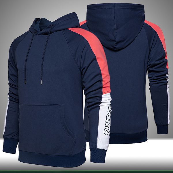 

men's hoodies sweatshirts autumn men patchwork fashion hooded sportswear man casual streetwear plus size 4xl kg-29, Black