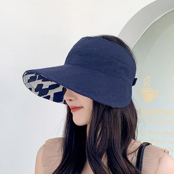 

bucket hat summer sunscreen hat women's foldable fisherman's outdoor sunshade and anti ultraviolet big brim sun, Blue;gray