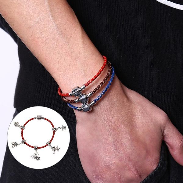 

charm bracelets fashion 18 cm leather chain fits fine bracelet diy for women jewelry accessories 5 colors, Golden;silver