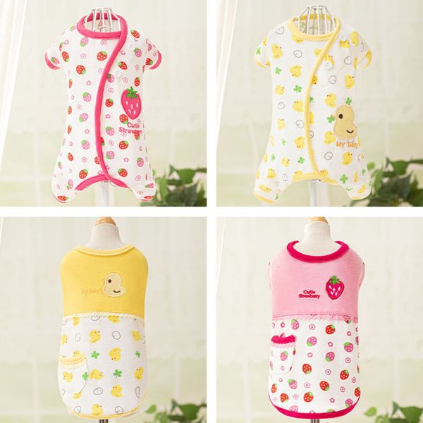 

pet spring and summer cartoon baby shirt four legged elastic pajamas teddy bomei dog cloth