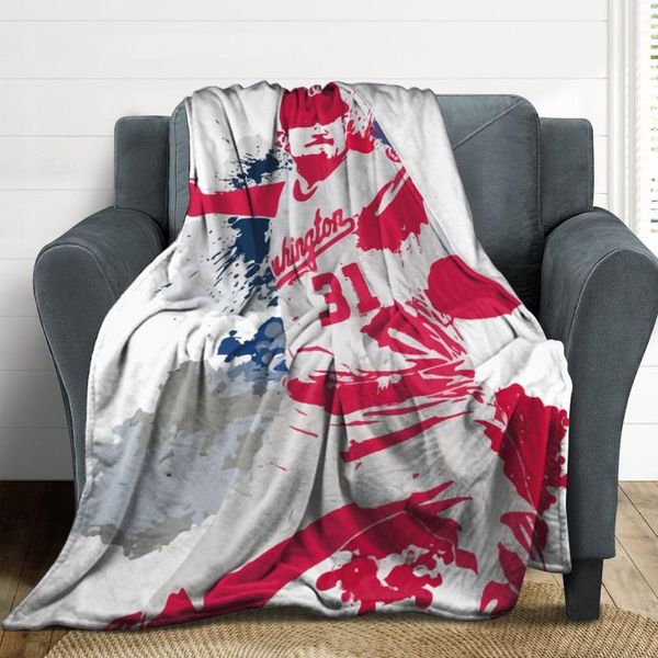 

blankets flannel blanket 31 max scherzer ultra soft micro fleece vertical cozy lightweight microfiber all season bedroom living room