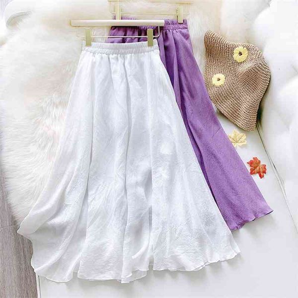 

skirts women summer boho cotton and linen long high waist a-line irregular hem femme faldas jupe saia 23bc, Black