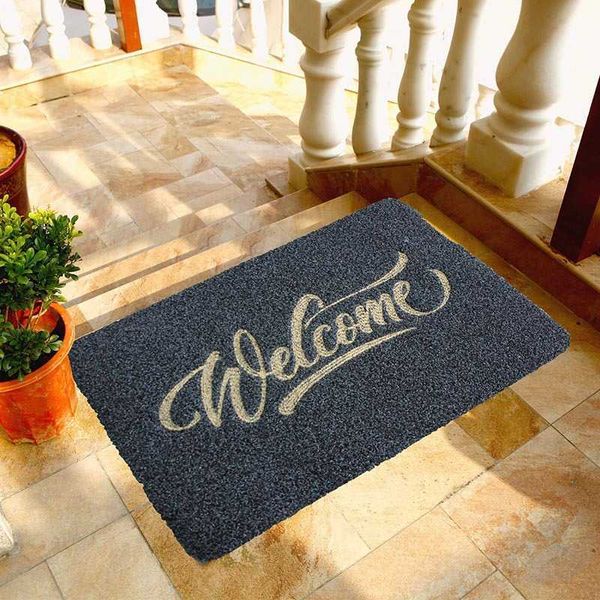 TPR-Gummi-Eingangs-Willkommens-Fußmatte, rutschfeste Matte für die Küche, Schlamm entfernender Sand entfernender Bodenteppich 210727