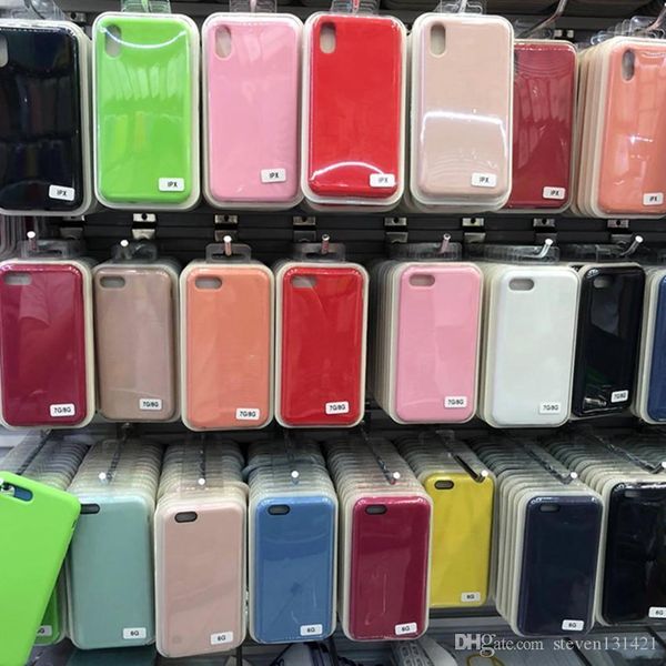 

original liquid silicone case for iphone 12 7 8 6s plus 11 pro max x xr xs max shockproof phone case with logo