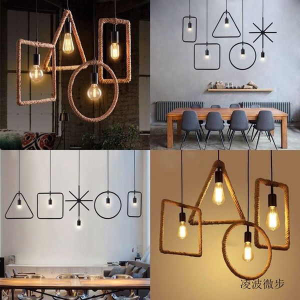 

pendant lamps rope chandelier restaurant bar industrial style individual creativity nordic simple corridor coffee shop lamp