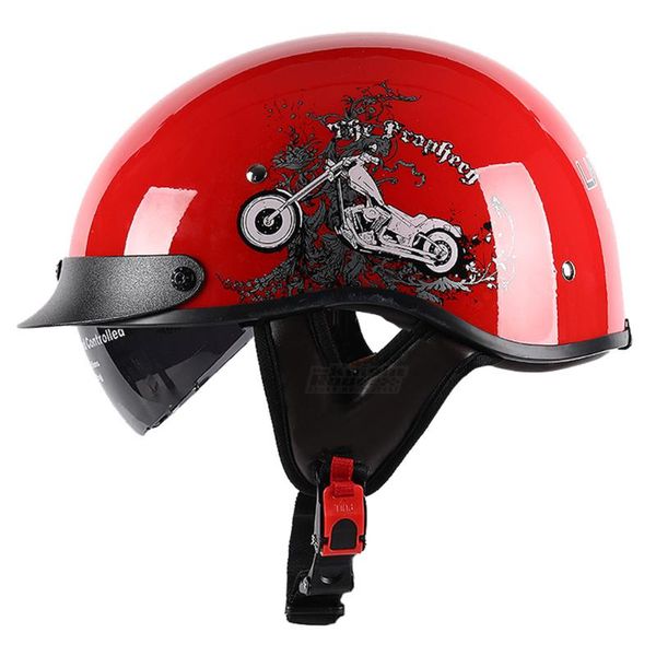 

retro motorcycle helmet moto scooter vintage half face biker motorbike crash moto helmet casco with inner sun visor