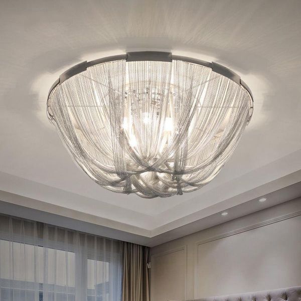 

ceiling lights modern luxury aluminiuan tassel led lamp chain lustre e14 luminarias foyer lighting fixtures