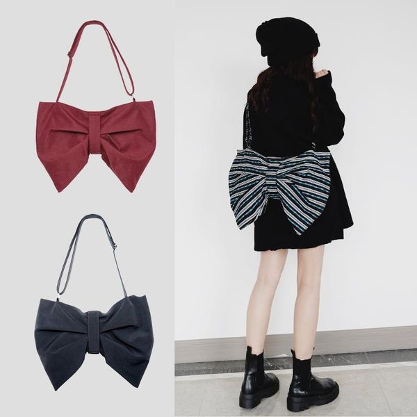 

cross body casual ladies messenger bowknot shoulder crossbody bags women 2021 canvas big capacity street shopping totes portable handbag