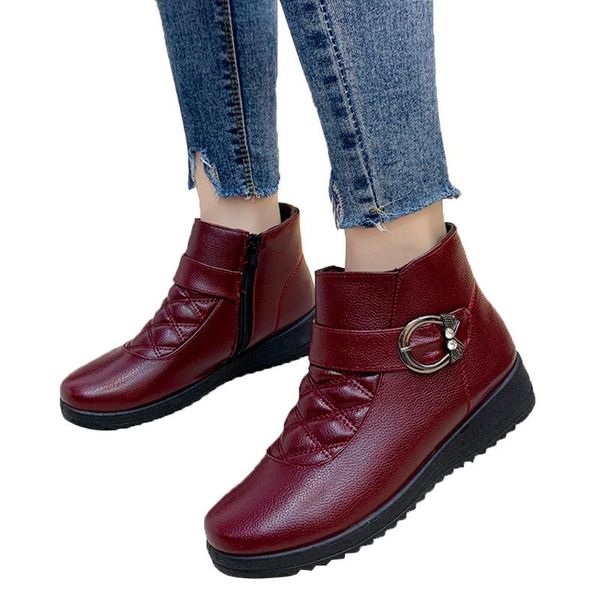 

boots sagace snow women thickening warm winter boot womens ladies wedge platform black leather ankle botas feminina