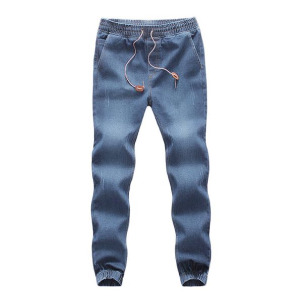 

men casual herf denim katoon elastic traction work jeans broek w621, Blue