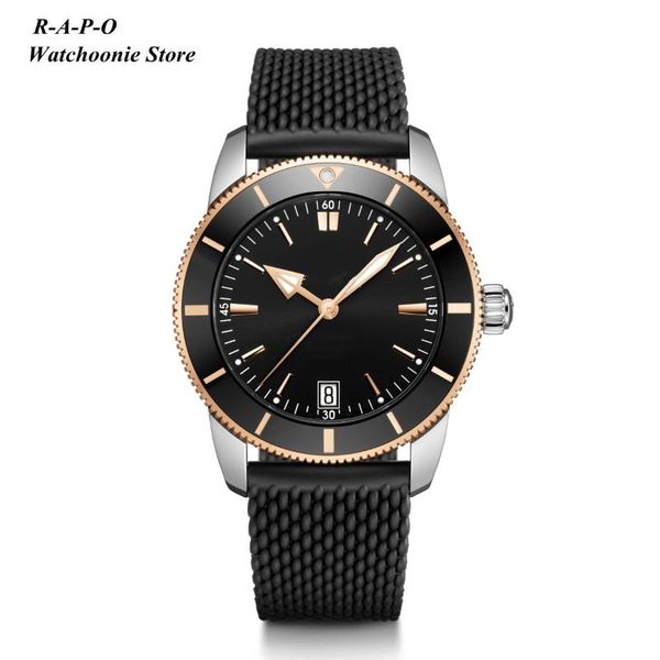 

wristwatches 42mm automatic mechanical watch 904lmen clock luminous waterproofss calendaring male wrist, Slivery;brown