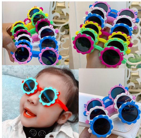 Summer Sun Shade Children Occhiali da sole girasole per bambini Framello rotondo adorabili uomini e donne Childrens Glasses Sliping Beaches Beaches Rafting Fishing