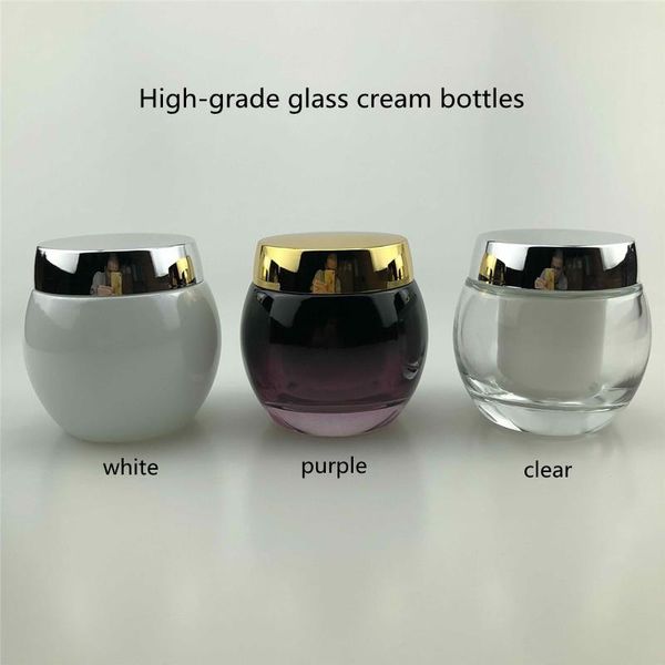 

storage bottles & jars 6pcs50g high-grade cosmetics packaging glass jar container empty day cream/night cream with tank refillable bottle