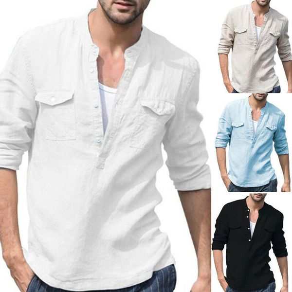 

fashion men's luxury stylish slim fit linens long mouw summer random black white blue kaki, White;black