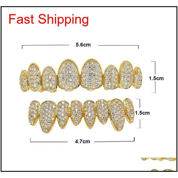 

hip hop/punk teeth grillz set gold silver irregular 8-tooth canines with zir jlledt bdedome