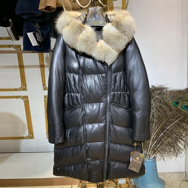 

women's leather & faux women winter padded warm coat ultra light duck down jacket long female overcoat slim solid jackets portable park, Black