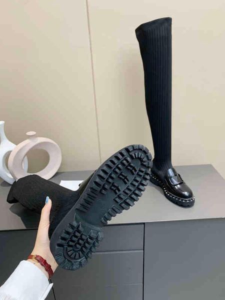 

boots women's designer over-the-knee boots winter warm knitted wool boot direct sales and wholesale factory bootss with box m8, Black