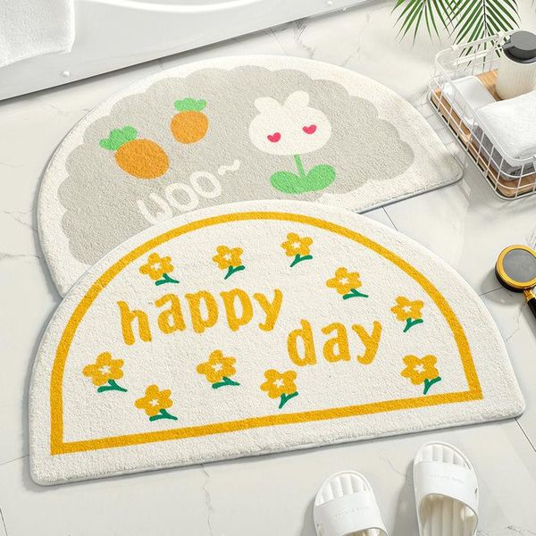 

bath mats bedroom anti-slip carpet semi-circular bathroom floor mat toilet water absorption door domestic rug