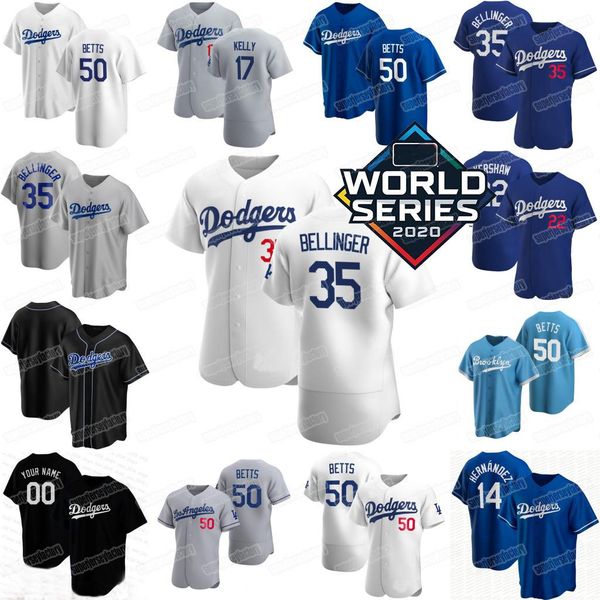 

35 cody bellinger los angeles 2020 ws jersey mookie betts clayton kershaw justin turner piazza hernandez seager ryu muncy verdugo, Blue;black