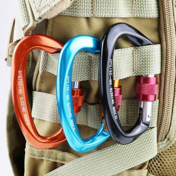 

accessories professional carabiner d shape 25kn climbing buckle security safety master lock outdoor rock climbing buckle equipment