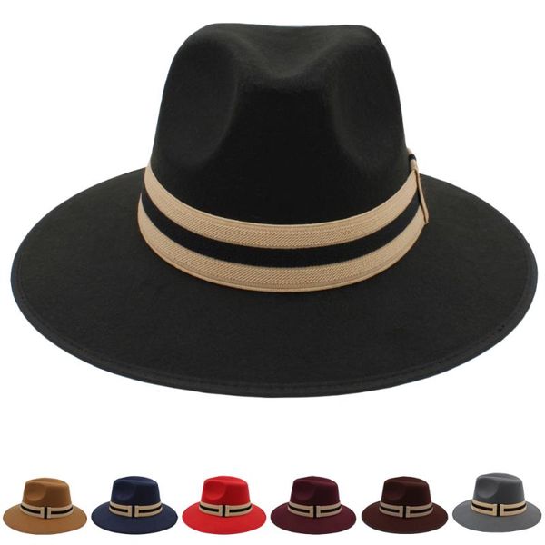 

wide brim hats men women panama classical sunhats fedora caps trilby jazz outdoor travel party street style size us 7 1/4 uk, Blue;gray