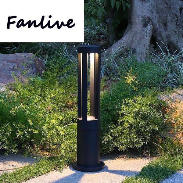 

6pc new style waterproof 15w led garden lamp modern aluminum pillar outdoor courtyard villa landscape lawn bollards light