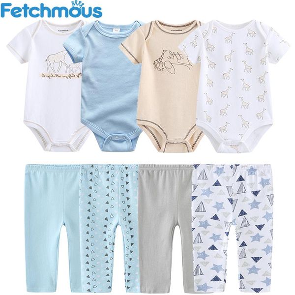 

clothing sets baby boy summer set short sleeve bodysuits+long pants born clothes infant girl outfits cotton breathable, White