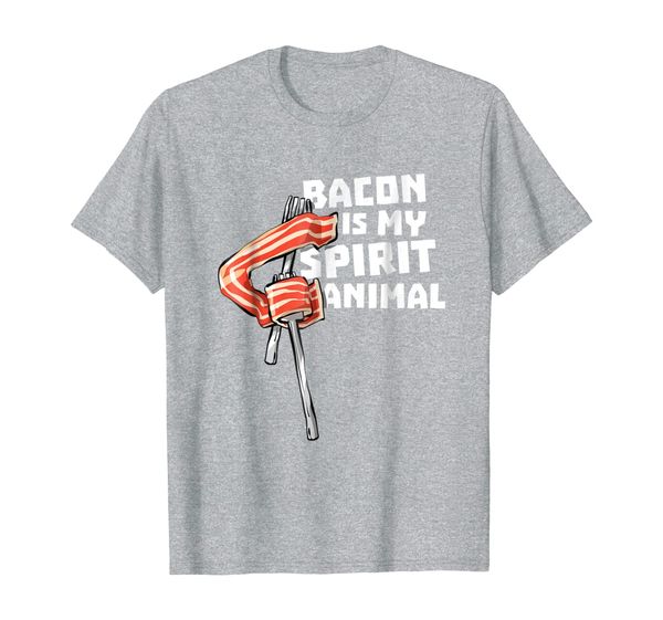 

bacon is my spirit animal novelty bacon t-shirt, White;black