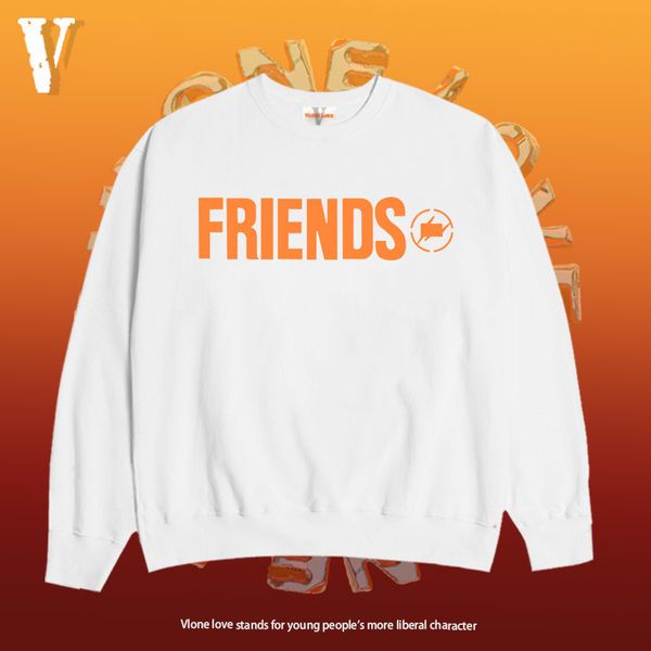 

long 2021 brand v hoodie love fashion brand friends round neck sweater men's spring and autumn thin clothes for young students, Black