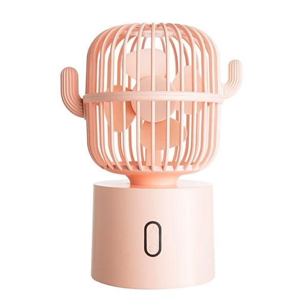 

electric fans cactus mini handheld table rechargeable 80 degree auto rotation 3 speeds for room home office outdoor travel