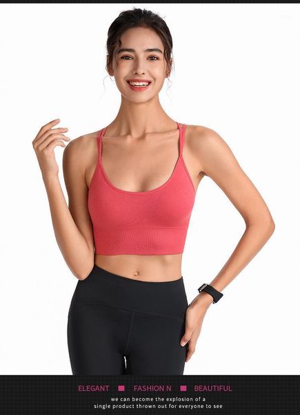 

bustiers & corsets thin strap cross-back sports bra quick-drying shockproof running fitness underwear european and american large size, Black;white