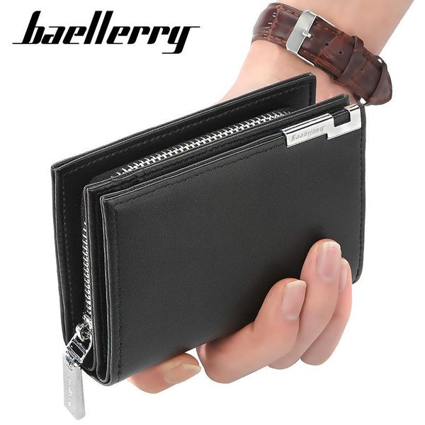 

wallets baellerry men purse money bag luxury fashion wallet casual zipper small monedero mujer mens, Red;black