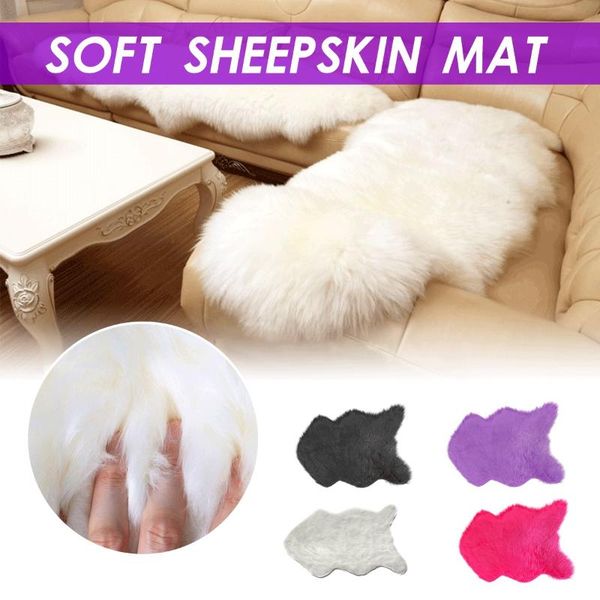 

carpets sheepskin faux fur rugs for home bedroom kids living room chair warm non-slip washable mat sofa white gray