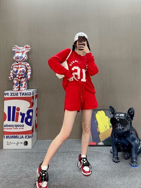 

brand women's two piece pants hoodies and shorts sets size red color sml, White