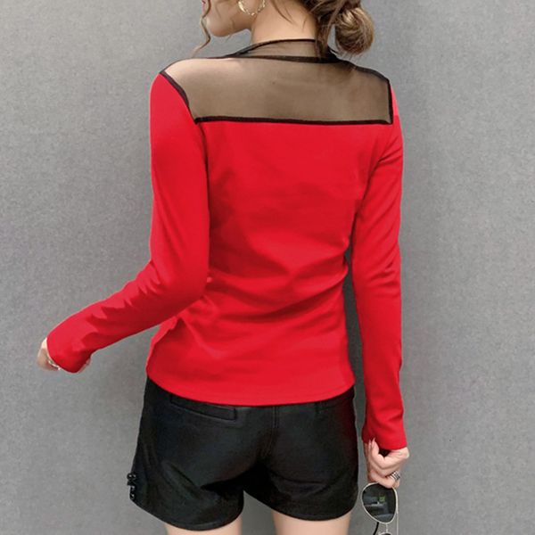 

2021 fall winter korean style t-shirt fashion patchwork letter shiny diamonds women ropa mujer with fleece tees new t00310a 7fe8, White