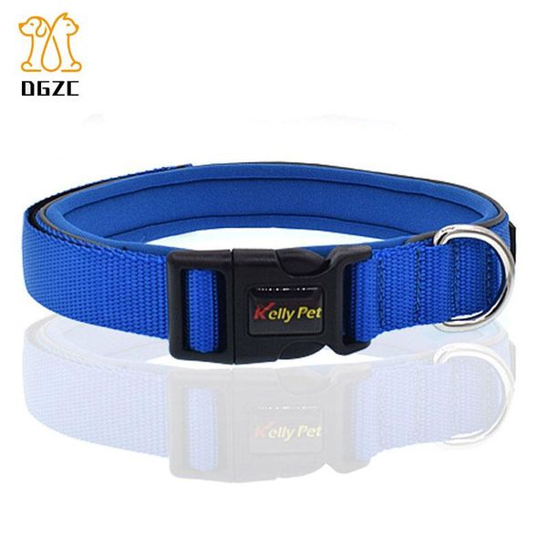 

adjustable nylon basic dog collar mesh padded pet classic solid color 3m reflective safety training dog collar