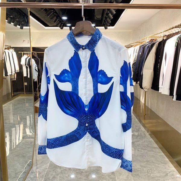 

men's casual shirts wz1036 fashion 2021 runway luxury european design party style clothing, White;black