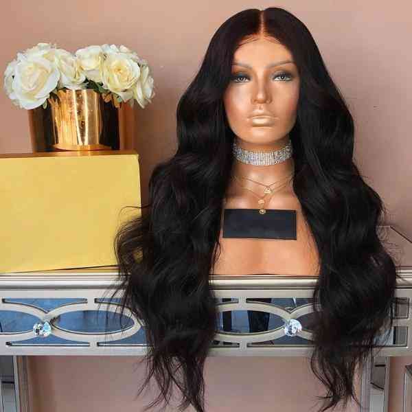 

wig full women's long curly black chemical fiber headgear, Black;brown