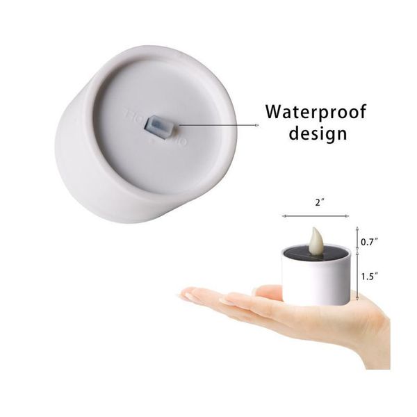 

1pc waterproof electric candle simulation flameless solar powered led candle light flame light 1pc wa qylepk