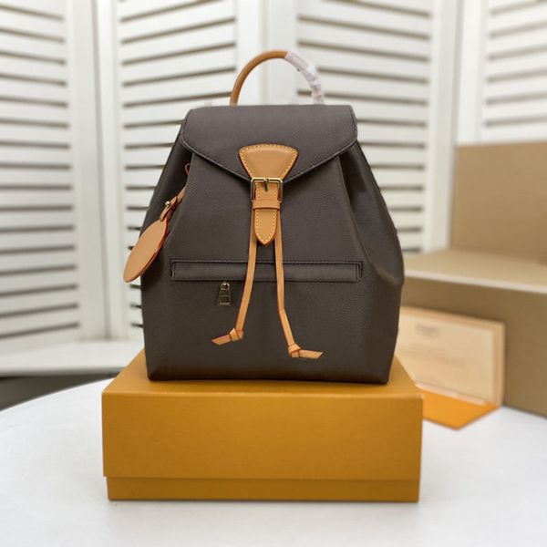 

5a + brand designer backpack women's fashion luxury embossed embellishment vintage metal buckle letter pendant shoulder bag size 27.5*3