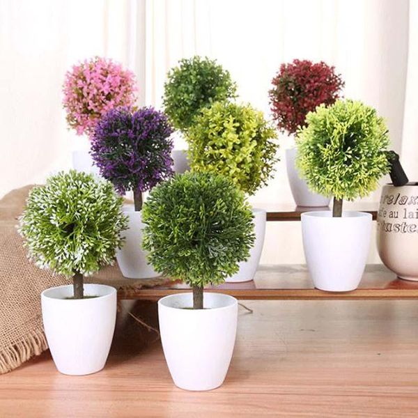 

decorative flowers & wreaths 6 colors artificial ball plant potted green plants simulation tree home decoration ornaments