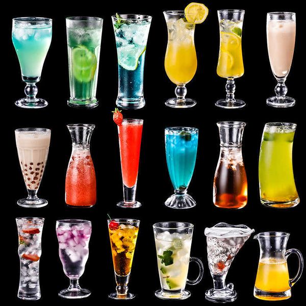 Home Kreative Eisbecher Getränk Freizeit Bar Saft Glas Milch Tee Milchshake X0703