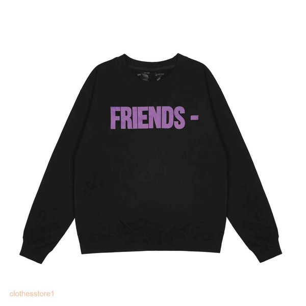 

factory outlet fashion ins hoodie v lone round neck pullover sweater men's big high street loose spring autumn couple american 5a, Black