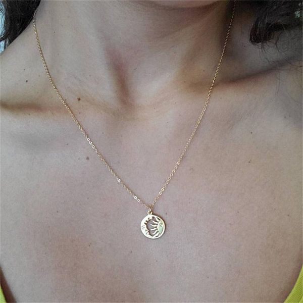 

chains bohemian fashion creative golden silver color sun moon pendant necklaces temperament women charm necklace party jewelry