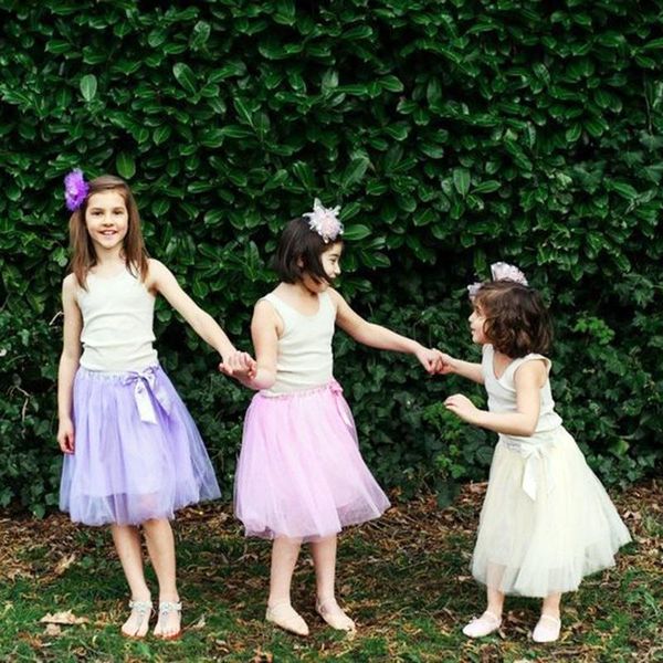 

skirts baby toddler teen girl skirt child clothes girls tutu puff princess long kids costume 6-10t a-line drop ship, Blue