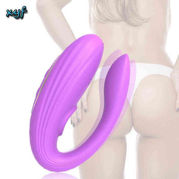 Nxy Xyf Masturbatori femminili g Spot vibratore a forma di U toccando vibratori wireless per coppie Vagina succhiare massaggiatore giocattoli del sesso Wom 1215