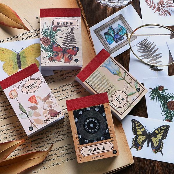 

gift wrap 50pcs vintage butterfly flowers plant universe stickers book mini decorative diary labels scrapbooking material sticker