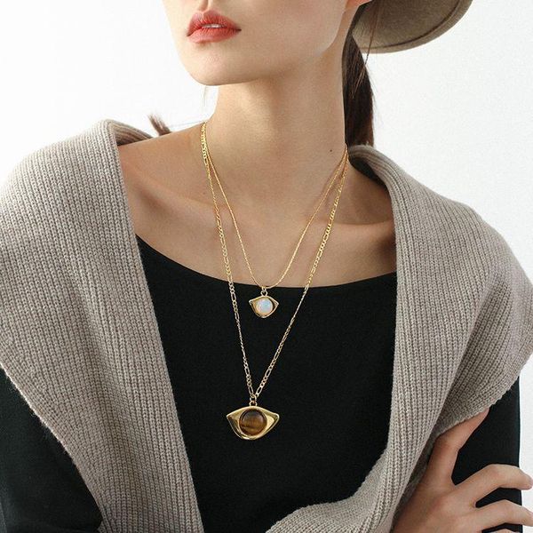 

chokers timeless wonder stunning opal charm chains necklace women jewelry punk ins designer party bontique rare fancy gift mix 1438, Golden;silver