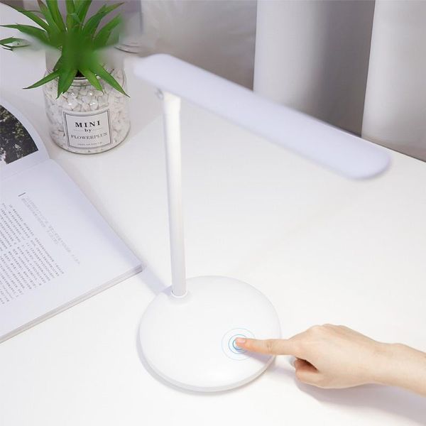 

led eye-caring stepless dimming highlight table lamp touch control foldable usb cable rechargeable desk light for study read
